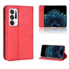 For OPPO Find N Magnetic Buckle Retro Texture Leather Phone Case(Red) - 1