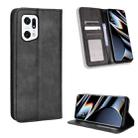 For OPPO Find X5 Pro Magnetic Buckle Retro Texture Leather Phone Case(Black) - 1