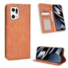 For OPPO Find X5 Pro Magnetic Buckle Retro Texture Leather Phone Case(Brown) - 1