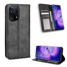 For OPPO Find X5 Magnetic Buckle Retro Texture Leather Phone Case(Black) - 1