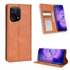 For OPPO Find X5 Magnetic Buckle Retro Texture Leather Phone Case(Brown) - 1