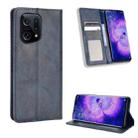 For OPPO Find X5 Magnetic Buckle Retro Texture Leather Phone Case(Blue) - 1