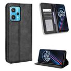 For OPPO Realme 9 Pro+ Magnetic Buckle Retro Texture Leather Phone Case(Black) - 1