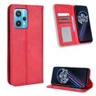 For OPPO Realme 9 Pro+ Magnetic Buckle Retro Texture Leather Phone Case(Red) - 1