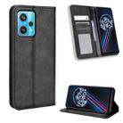 For OPPO Realme 9 Pro Magnetic Buckle Retro Texture Leather Phone Case(Black) - 1