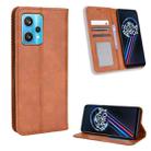 For OPPO Realme 9 Pro Magnetic Buckle Retro Texture Leather Phone Case(Brown) - 1
