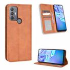 For TCL 30 SE / 30 E / 306 / Sharp Aquos V6 Magnetic Buckle Retro Texture Leather Phone Case(Brown) - 1