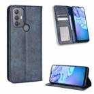 For TCL 30 SE / 30 E / 306 / Sharp Aquos V6 Magnetic Buckle Retro Texture Leather Phone Case(Blue) - 1