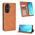 For Honor 60 Magnetic Buckle Retro Texture Leather Phone Case(Brown) - 1