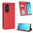 For Honor 60 Magnetic Buckle Retro Texture Leather Phone Case(Red) - 1