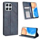 For Honor X8 Magnetic Buckle Retro Texture Leather Phone Case(Blue) - 1