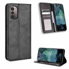 For Nokia G21 / G11 Magnetic Buckle Retro Texture Leather Phone Case(Black) - 1