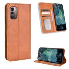 For Nokia G21 / G11 Magnetic Buckle Retro Texture Leather Phone Case(Brown) - 1