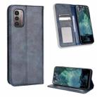 For Nokia G21 / G11 Magnetic Buckle Retro Texture Leather Phone Case(Blue) - 1