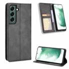 For Samsung Galaxy S22+ 5G Magnetic Buckle Retro Texture Leather Phone Case(Black) - 1