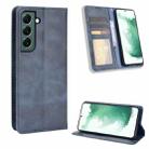 For Samsung Galaxy S22 5G Magnetic Buckle Retro Texture Leather Phone Case(Blue) - 1