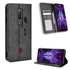 For For ZTE nubia Red Magic 7 Magnetic Buckle Retro Texture Leather Phone Case(Black) - 1