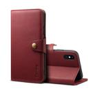 For iPhone XS Max Denior V2 Luxury Car Cowhide Horizontal Flip Leather Case with Wallet(Dark Red) - 1