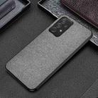 For Samsung Galaxy A73 5G Shockproof Splicing PU + Cloth Protective Case(Classical Gray) - 1