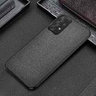 For Samsung Galaxy A73 5G Shockproof Splicing PU + Cloth Protective Case(Curtain Black) - 1