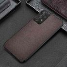 For Samsung Galaxy A73 5G Shockproof Splicing PU + Cloth Protective Case(Mercerized Brown) - 1