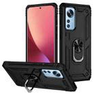 For Xiaomi 12 Pro Shockproof TPU + PC Phone Case with Holder(Black) - 1