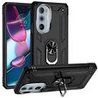 For Motorola Edge 30 Pro Shockproof TPU + PC Phone Case with Holder(Black) - 1