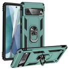 For Google Pixel 7 Shockproof TPU + PC Phone Case with Holder(Dark Green) - 1