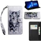 For iPhone 13 Pro Max 3D Painting Pattern Coloured Drawing Leather Phone Case (Cat) - 1
