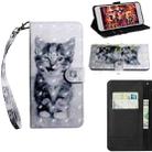 For iPhone 13 Pro 3D Painting Pattern Coloured Drawing Leather Phone Case (Cat) - 1