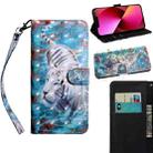 For iPhone 13 3D Painting Pattern Coloured Drawing Leather Phone Case(Tiger) - 1