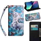 For iPhone 13 mini 3D Painting Pattern Coloured Drawing Leather Phone Case (Tiger) - 1