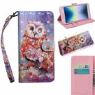 For iPhone SE 2022 3D Painting Pattern Coloured Drawing Leather Phone Case(Colorful Owl) - 1