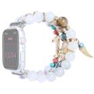 Beaded Crown Anchor Watch Band For Apple Watch Series 8&7 41mm / SE 2&6&SE&5&4 40mm / 3&2&1 38mm(White) - 1