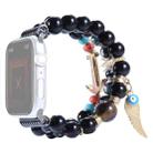 Beaded Crown Anchor Watch Band For Apple Watch Series 9&8&7 41mm / SE 3&SE 2&6&SE&5&4 40mm / 3&2&1 38mm(Black) - 1