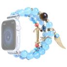 Beaded Crown Anchor Watch Band For Apple Watch Series 8&7 41mm / SE 2&6&SE&5&4 40mm / 3&2&1 38mm(Blue) - 1
