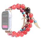 Beaded Crown Anchor Watch Band For Apple Watch Ultra 49mm / Series 8&7 45mm / SE 2&6&SE&5&4 44mm / 3&2&1 42mm(Red) - 1