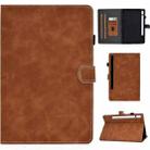 For Samsung Galaxy Tab S8 / S7  Cowhide Texture Smart Leather Tablet Case(Brown) - 1
