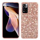 For Xiaomi Redmi Note 11 Pro Glitter Powder Shockproof TPU Phone Case(Rose Gold) - 1