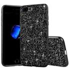 For iPhone SE 2022 / SE 2020 Glitter Powder Shockproof TPU Phone Case(Black) - 1
