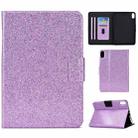 For Lenovo Legion Y700 Varnish Glitter Powder Smart Leather Tablet Case(Purple) - 1