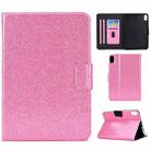 For Lenovo Legion Y700 Varnish Glitter Powder Smart Leather Tablet Case(Pink) - 1