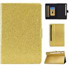 For Samsung Galaxy Tab S8 / S7 Varnish Glitter Powder Smart Leather Tablet Case(Yellow) - 1