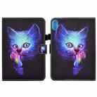 For Lenovo Legion Y700 Colored Drawing Smart Leather Tablet Case(Magic Cat) - 1