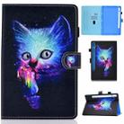 For Samsung Galaxy Tab S8 X700 X706 Colored Drawing Smart Leather Tablet Case(Magic Cat) - 1