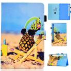 For Samsung Galaxy Tab S8 X700 X706 Colored Drawing Smart Leather Tablet Case(Pineapple) - 1