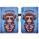 For Lenovo Legion Y700 Colored Drawing Smart Leather Tablet Case(Headphone Monkey) - 1