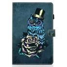 For Samsung Galaxy Tab S8 X700 X706 Colored Drawing Smart Leather Tablet Case(Rose Owl) - 2