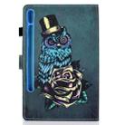 For Samsung Galaxy Tab S8 X700 X706 Colored Drawing Smart Leather Tablet Case(Rose Owl) - 3