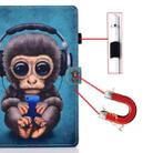 For Samsung Galaxy Tab S8 X700 X706 Colored Drawing Smart Leather Tablet Case(Headphone Monkey) - 7